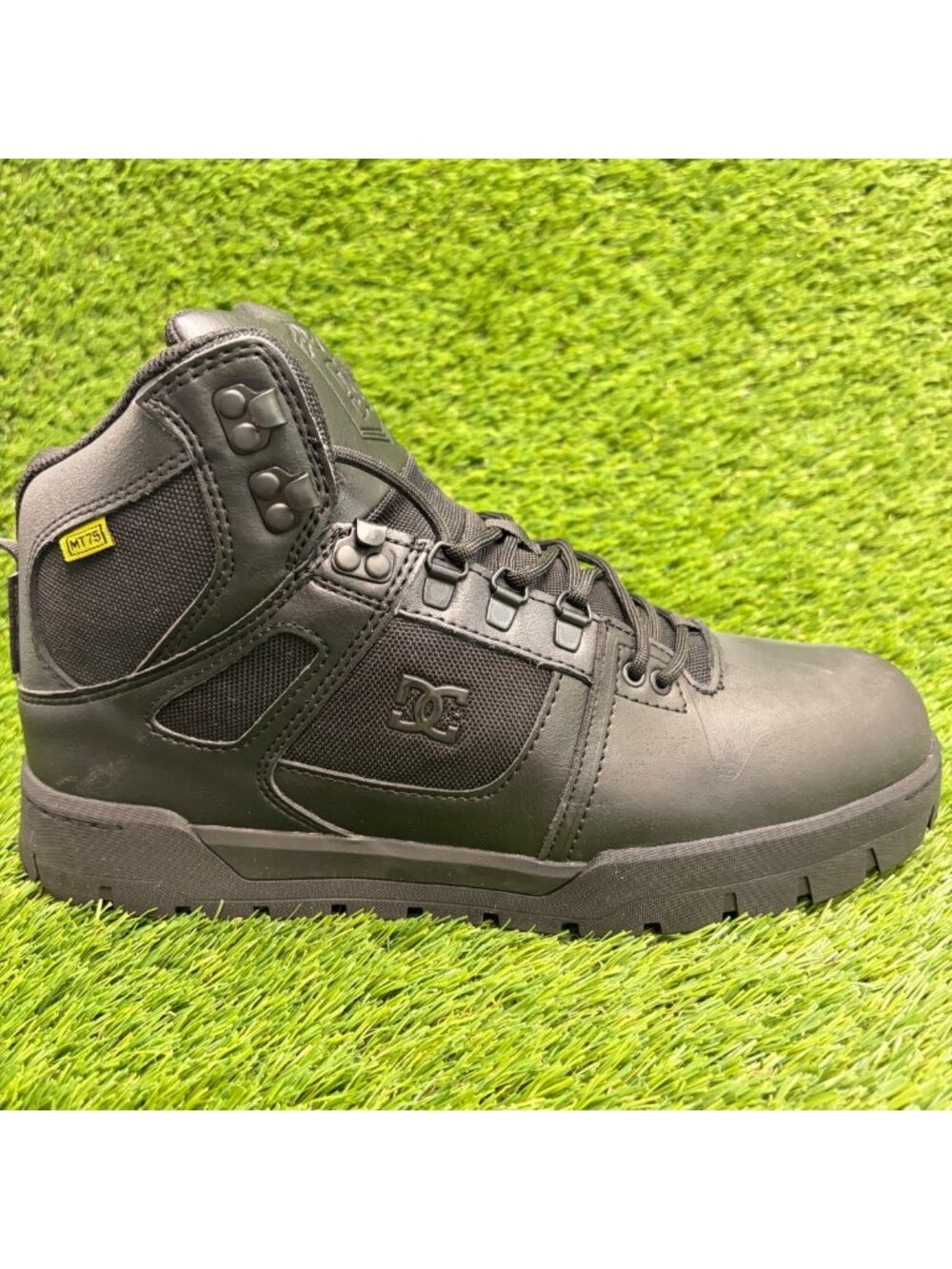 DC Pure Mens Size 9 Black Waterproof Leather Composite Toe Safety Work Shoes